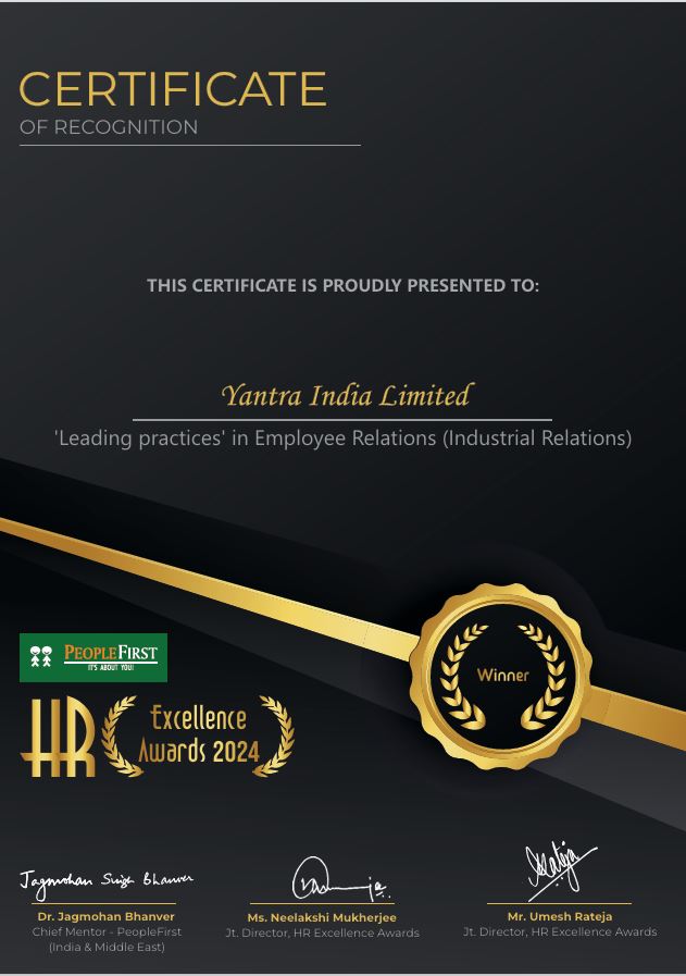 People First HR Excellence Award 2024 in Employee Relations & IR category